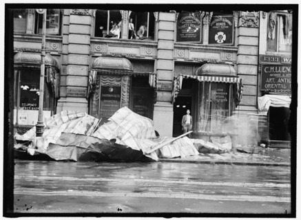 Storm damage, between 1913 and 1918.