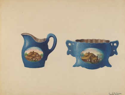 Cream Pitcher and Sugar Bowl, c. 1936.