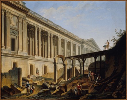 Clearing the colonnade of the Louvre, 1764.