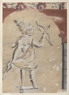 Free Hand Decorated Wall, c. 1940.