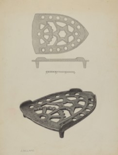 Pa. German Flat-iron Holder, c. 1939.