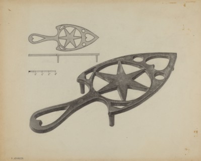 Pa. German Flat-iron Holder, c. 1937.