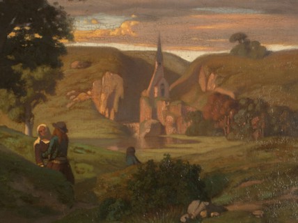 At the fountain, between 1833 and 1886.