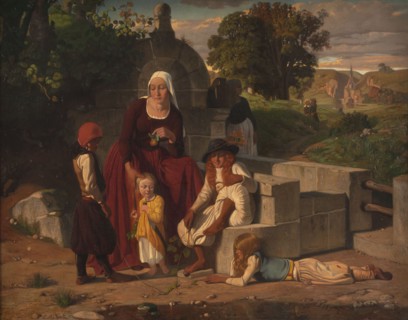 At the fountain, between 1833 and 1886.