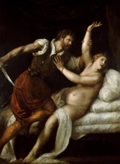 Tarquinius and Lucretia, c. 1570. Creator: Titian (1488-1576).
