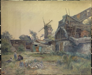 Windmills in Montmartre, c1900.
