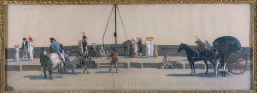 Le passage du pont Royal, c1800.