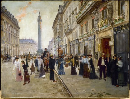 Workers leaving the Maison Paquin, c1900.