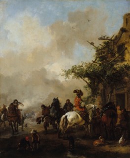 Horsemen stop, between 1639 and 1668.