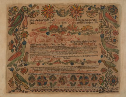Pa. German Birth Certificate, c. 1936.