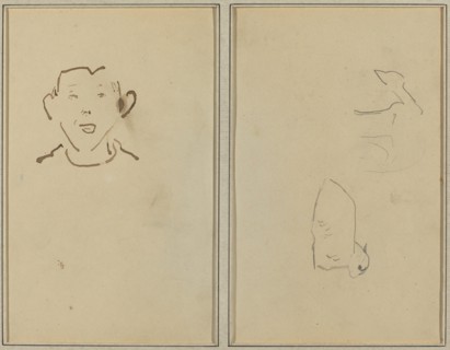 Boy's Face; Two Sheep [verso], 1884-1888.