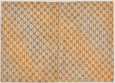Sheet with stripe and grid pattern, 19th century.
