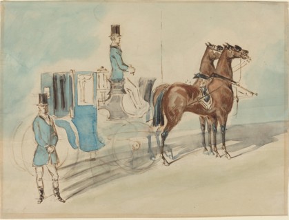 Carriage with Driver and Groom: Spring.