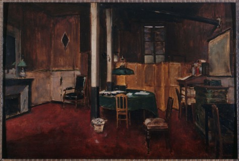 Editorial hall at Journal des Debats, 1889.