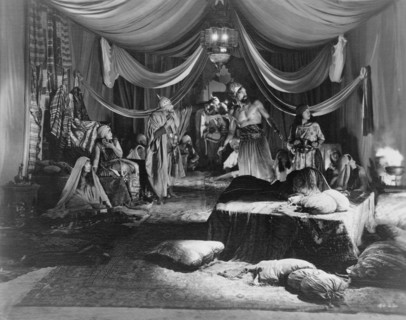 Hollywood set - interior view of tent(?), 1923.