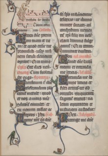 Manuscript Leaf from the Beauvais Missal, 1285.