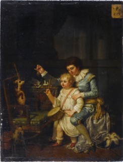 Children playing with a dog, 1783.