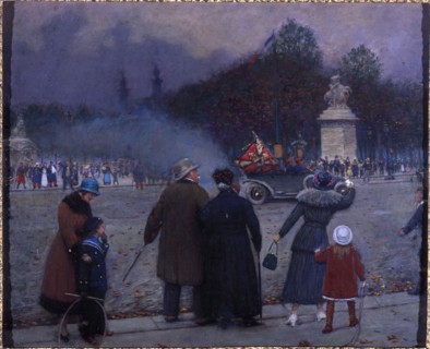 German flag carried to the Invalides, c1914.