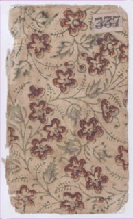 Sheet with an overall floral pattern, 19th century.
