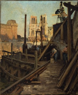 Metro works at the Quai Saint-Michel, c1906.