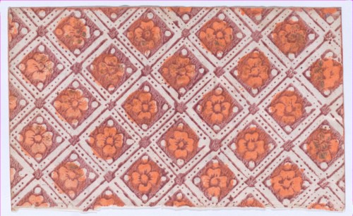 Sheet with overall pattern of rosettes, 19th century.