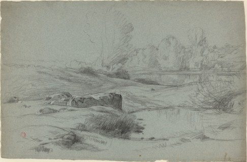 A Rocky Meadow by a River, c. 1840.