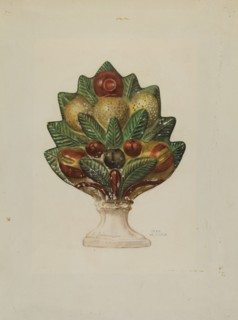 Pa. German Chalkware Mantel Ornament, c. 1938.
