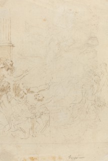 Seven Figures Witnessing an Ascension [verso].