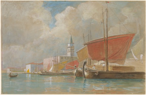 Shipping Along the Molo in Venice.