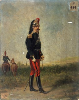 Portrait of a cavalry officer, c1860.