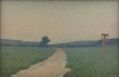 Road through the field in the morning, 1932.