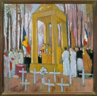 Messe devant la tombe d'Ernest Psichari, 1924.