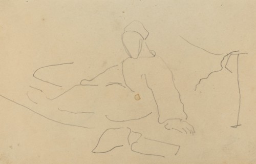 Figure Seated on the Ground [recto], 1884-1888.