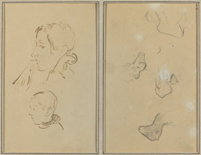 Two Heads; Studies of Sheep [recto], 1884-1888.
