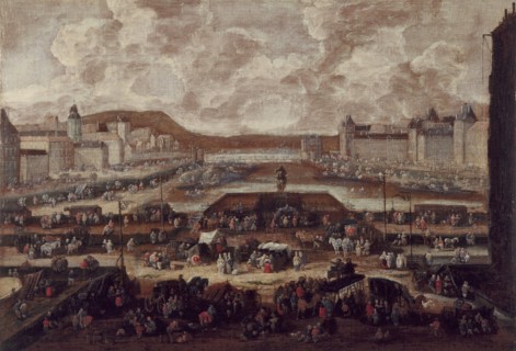 Pont-Neuf, Seine and the Louvre, around 1670.