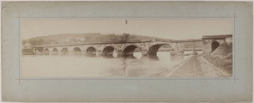 View of a destroyed bridge, 1870.