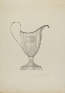 Monogrammed Silver Cream Pitcher, c. 1937.
