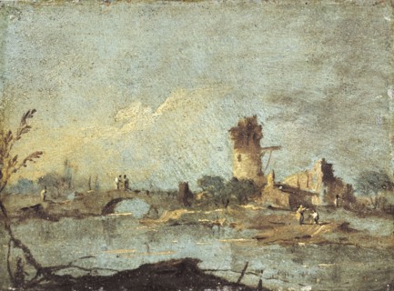 Rustic caprice, with ruined bridge and tower.