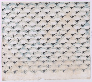 Sheet with overall curved abstract pattern, 19th century.