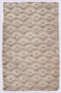 Sheet with overall curved abstract pattern, 19th century.