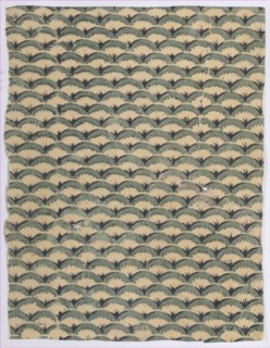 Sheet with overall curved abstract pattern, 19th century.