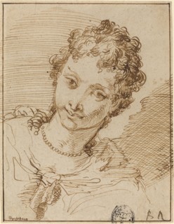 Elegant Young Woman with a Pearl Necklace.