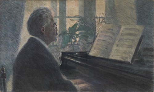 Leopold Czihaczek at the piano, 1907. Creator: Schiele, Egon (1890-1918).