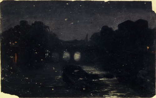 Nightfall on the banks of the Seine, c1870.