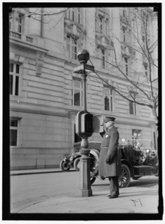 Police call box, D Street, between 1911 and 1920.