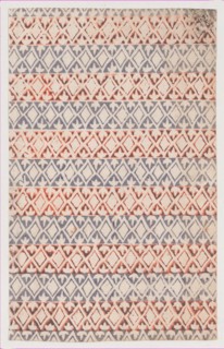 Sheet with overall pattern of diamond shapes, 19th century.