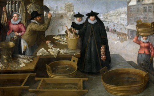 Fishmarket, 17th century. Creator: Valckenborch, Frederik van (1566-1623).