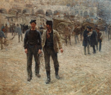 Piazza Caricamento a Genova, 1891. Creator: Nomellini, Plinio (1866-1943).