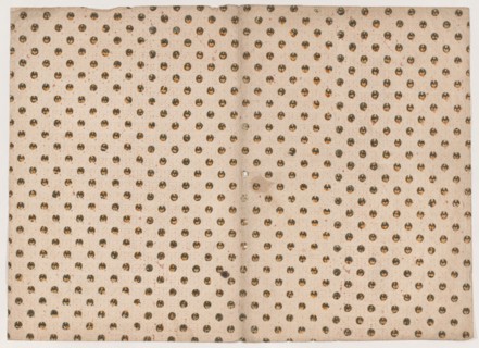 Book cover with overal circle and dot pattern, 19th century.