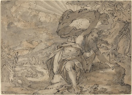 Allegorical Female Figure in a Landscape [recto], c. 1600.
